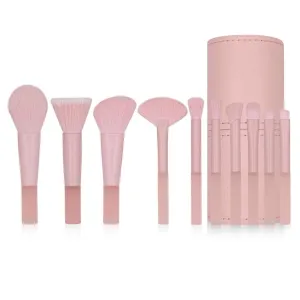 10 Mini Makeup Brush Set with Mist Handle Soft Hair Portable Brush Set