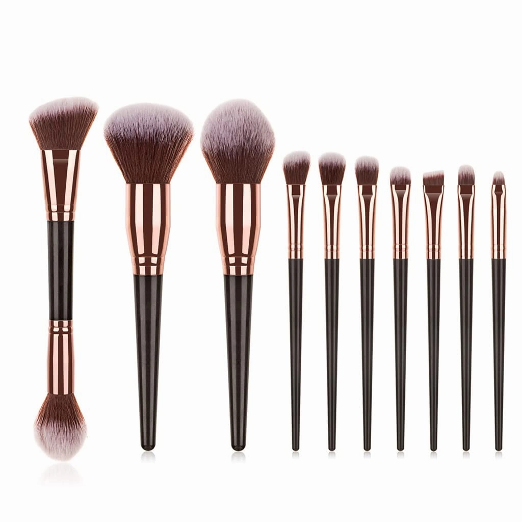 10 Makeup Brush Set and Face Brush Big Hair Makeup Soft Hair Tool(As shown,D)