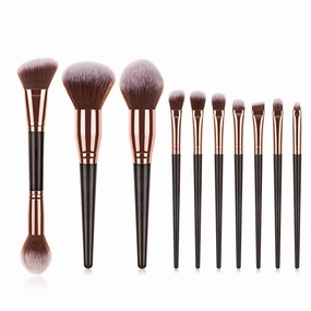 10 Makeup Brush Set and Face Brush Big Hair Makeup Soft Hair Tool(As shown,D)