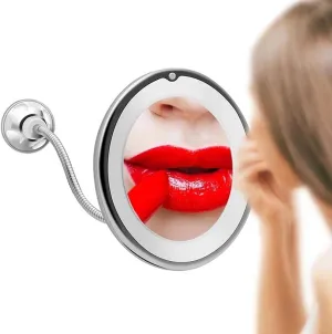 10x Magnifying Mirror, LED Light Wall Mounted Makeup Mirror Portable 360 Degree Folding Mirror Applicable Travel