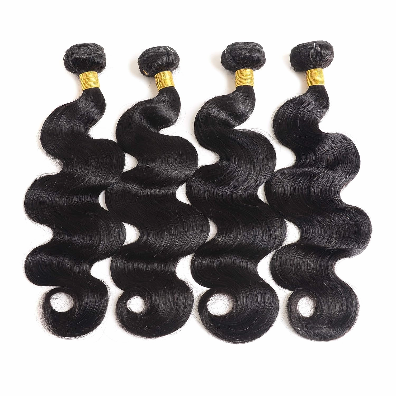 12A Human Hair Bundles Body Wave 100% Unprocessed Brazilian Virgin Hair 4 Bundles Deals Human Hair Extensions Quick Weave Human Hair (4 Bundlles Natural black, 22 24 26 28 Inch)