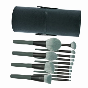 14pcs Makeup Brush Kit with Storage Container Comfortable Handle Tools for Blush Contouring Highlighting and Foundation Application for Daily Makeup Needs