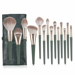 14pcs Makeup Brush Set with Handles Powder Brushes for Cosmetics for Daily and Includes Storage Pouch for Easy Organization