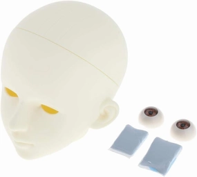 1/3 Doll Head with Eyes Set for Customizing Makeup and Hairstyling - 60cm Doll Face Kit for Ball Jointed Dolls - White Skin Mannequin Head for Kids and - Brown Eyes