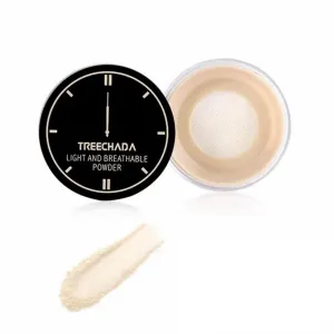 1PC Treechada Light and Breathable Powder Loose Setting Powder Pink/Beige Loose Setting Powder, Makeup Oil Control Setting Foundation Powder,12g (01# Natural)