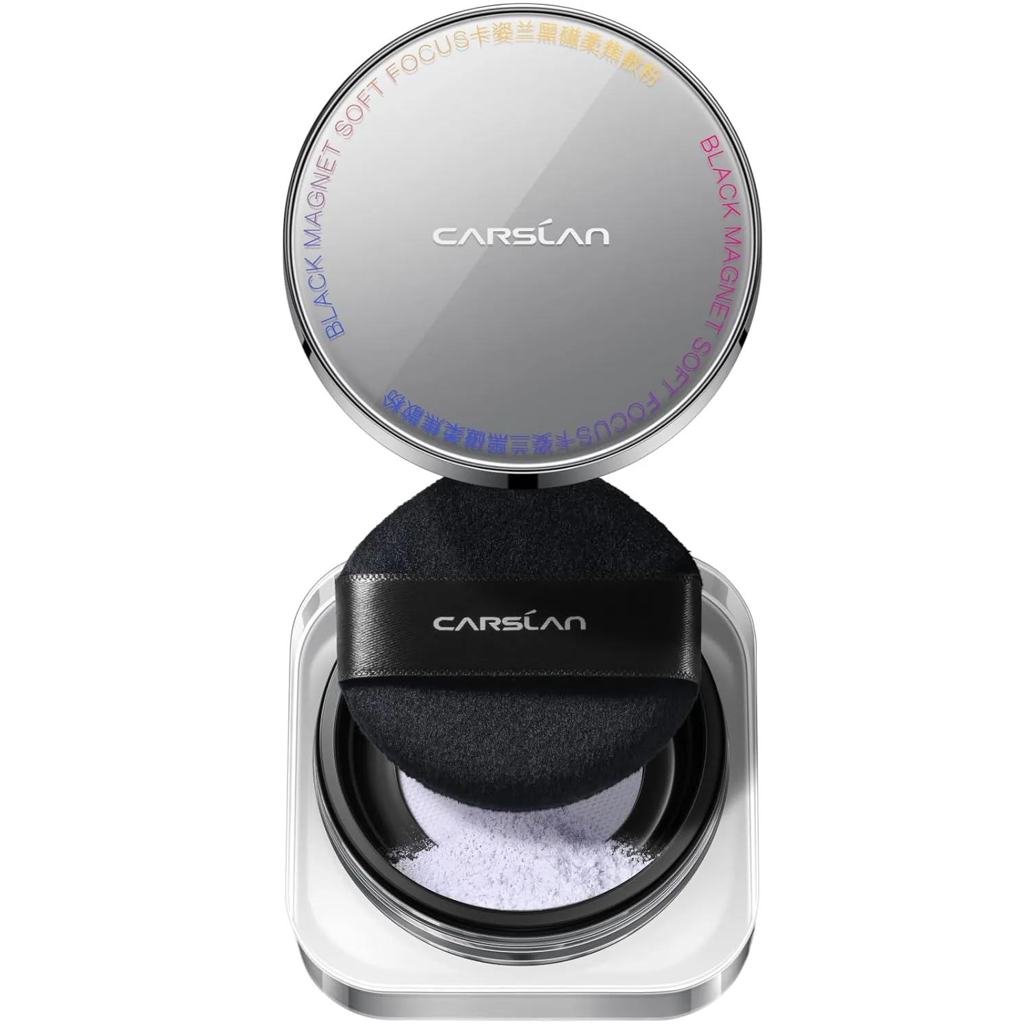 2.0 Black Magnet Soft Focus Make Up Powder, Waterproof Loose Setting Powder, 24H Longlasting, Oil Control, Talc-Free Face Powder, 03 Light Purple For Sensitive Skin, 0.28Oz