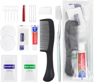 20 Sets Personal Hygiene Kit Bulk, Disposable Toothbrushes with Toothpaste Floss Comb Soap Cover Shampoo Body Wash and Vanity Kit, Toiletry Kits Homeless Supplies Bulk for Women,Men,Travel,Homeless