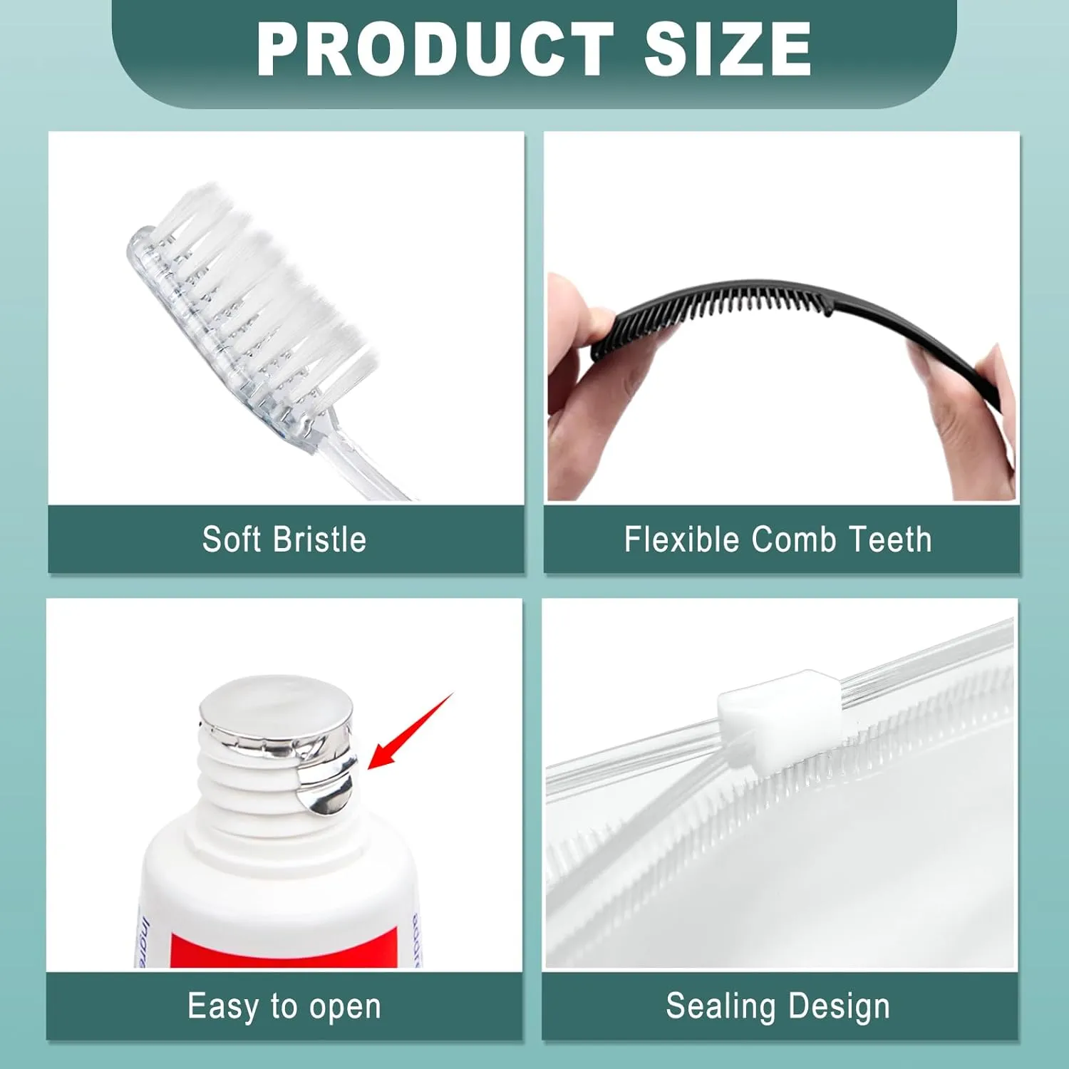 20 Sets Personal Hygiene Kit Bulk, Disposable Toothbrushes with Toothpaste Floss Comb Soap Cover Shampoo Body Wash and Vanity Kit, Toiletry Kits Homeless Supplies Bulk for Women,Men,Travel,Homeless