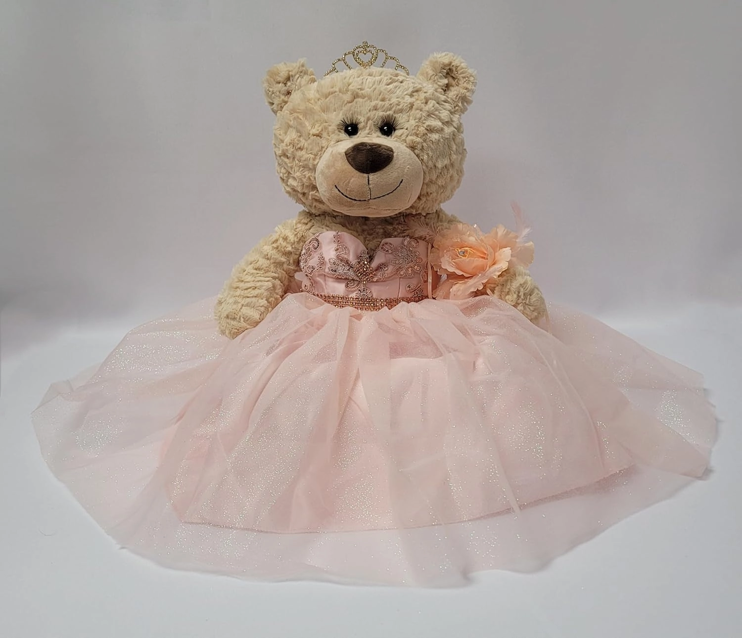20'' Quince Anos Teddy Bear with Dress (Centerpiece) ~ B16632-29 (Blush)
