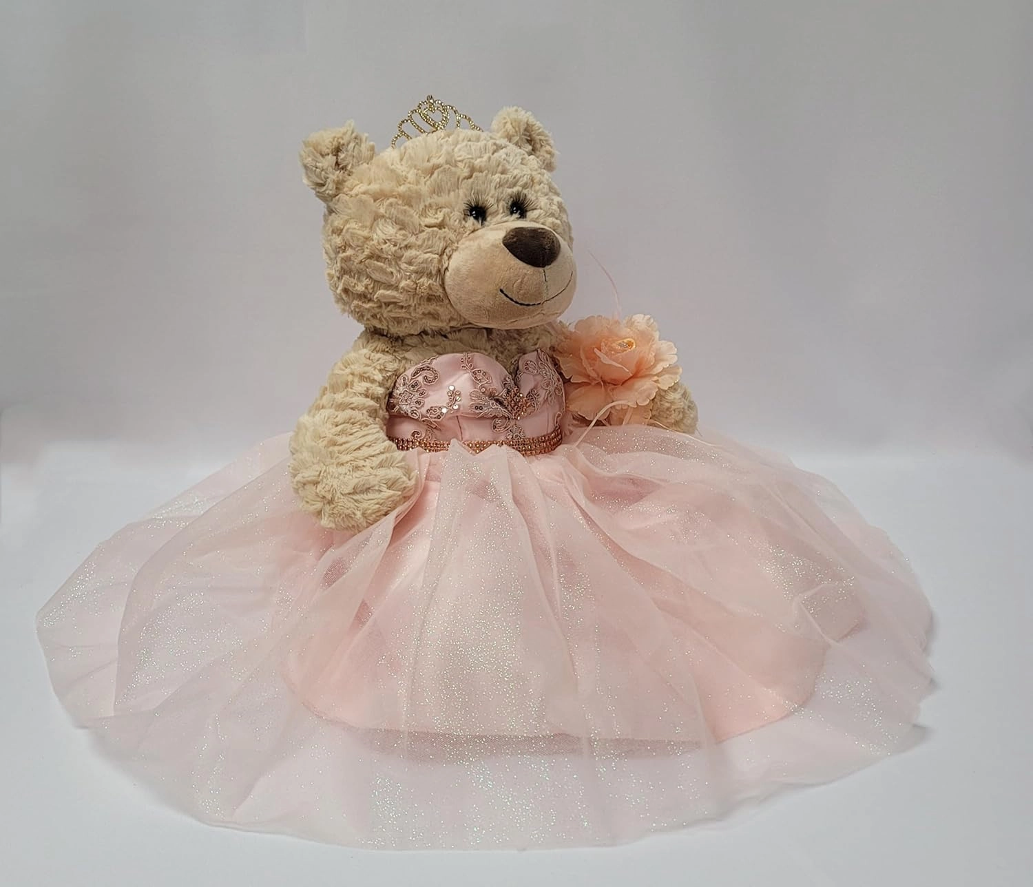 20'' Quince Anos Teddy Bear with Dress (Centerpiece) ~ B16632-29 (Blush)