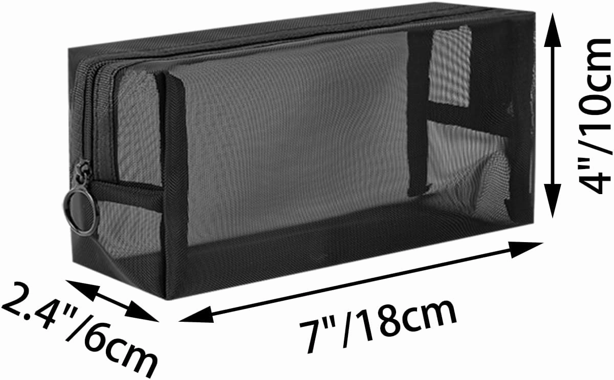 20 Pieces Mesh pouch, Mesh Makeup Bag Portable Makeup Pouch Travel Toiletry Bag for Makeup Organizer Home Office Travel Accessories, Mesh Cosmetic Bag with Zipper