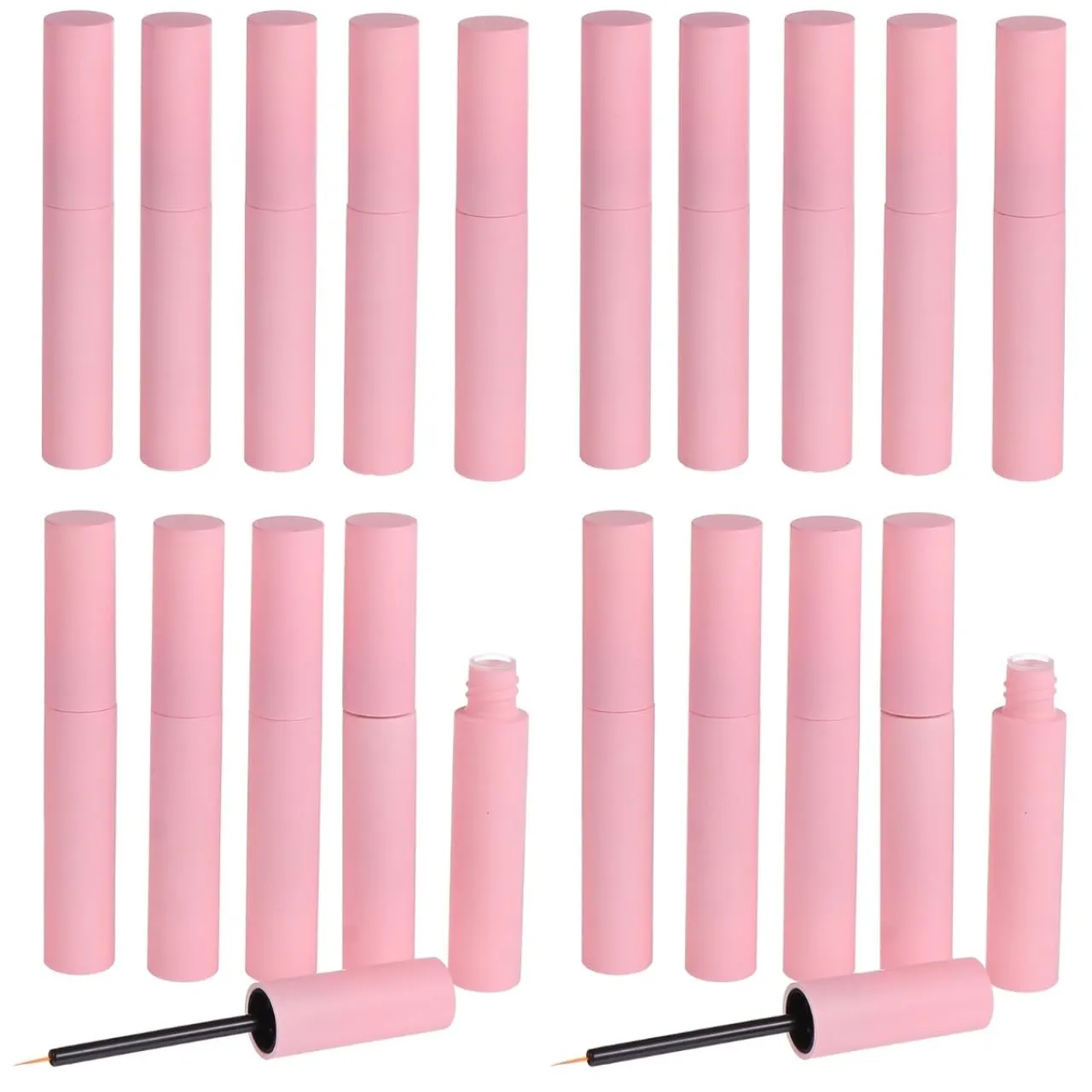 20Pcs Empty Plastic Eyeliner Tube 10ml Refillable Eyelash Oil Bottle Plastic Eyelashes Mascara Tube for Eyelash/Eyebrow