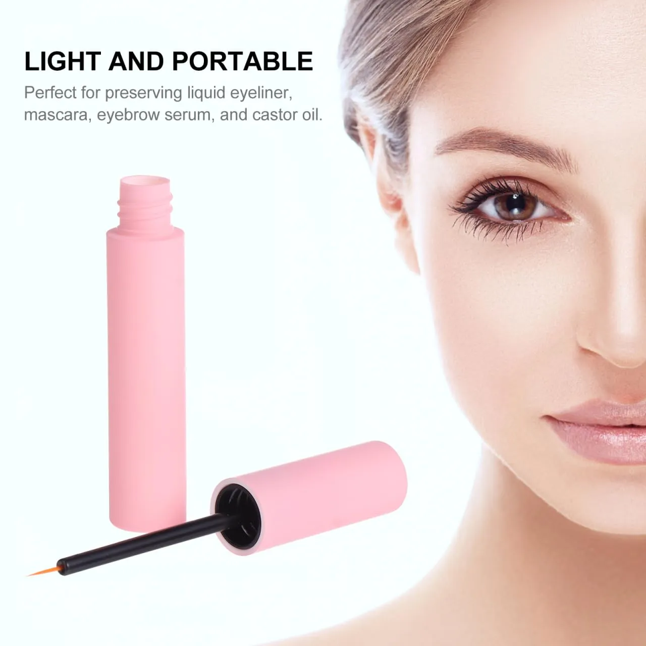 20Pcs Empty Plastic Eyeliner Tube 10ml Refillable Eyelash Oil Bottle Plastic Eyelashes Mascara Tube for Eyelash/Eyebrow