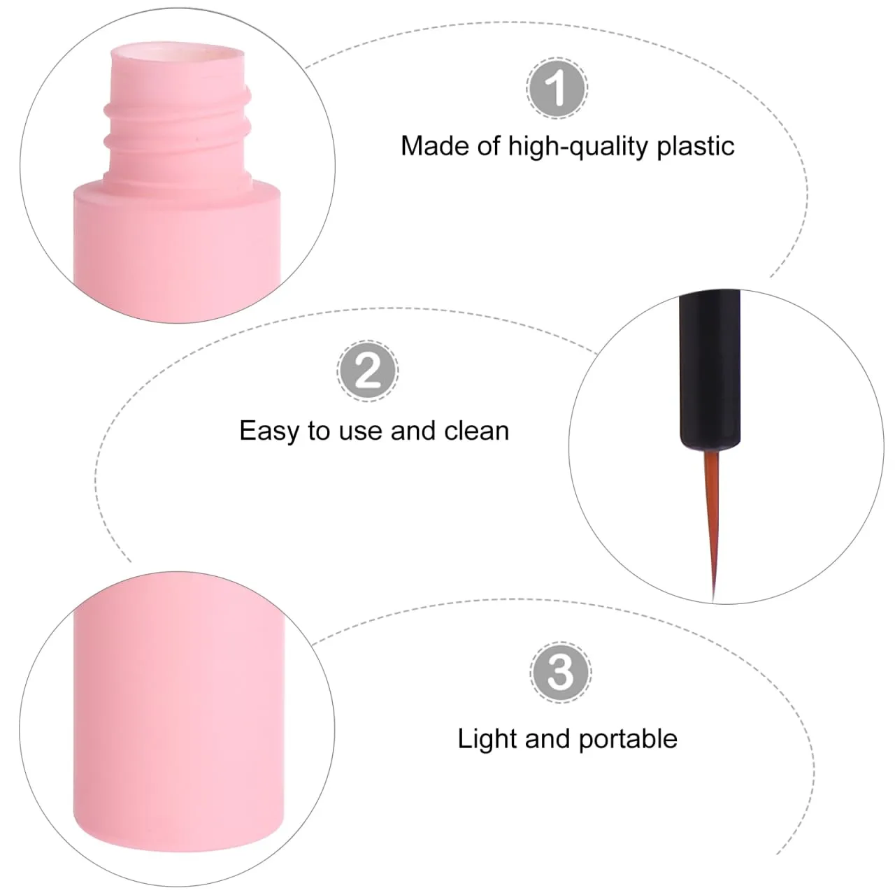 20Pcs Empty Plastic Eyeliner Tube 10ml Refillable Eyelash Oil Bottle Plastic Eyelashes Mascara Tube for Eyelash/Eyebrow