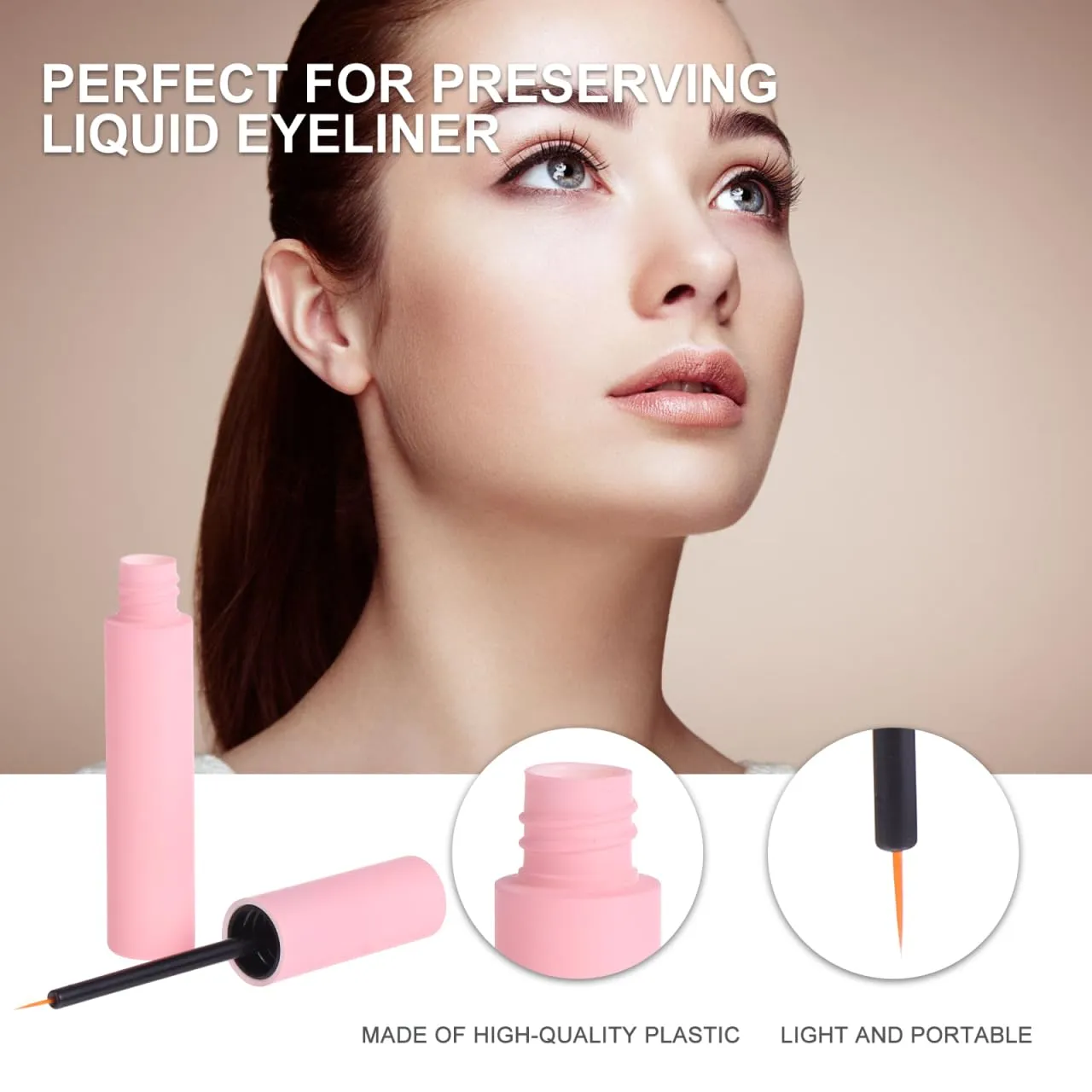 20Pcs Empty Plastic Eyeliner Tube 10ml Refillable Eyelash Oil Bottle Plastic Eyelashes Mascara Tube for Eyelash/Eyebrow