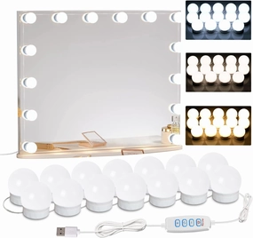 22.6ft Led Vanity Mirror Lights with 14 Dimmable Light Bulbs Makeup Vanity Lights for Big Long Mirror,Mirror Not Included