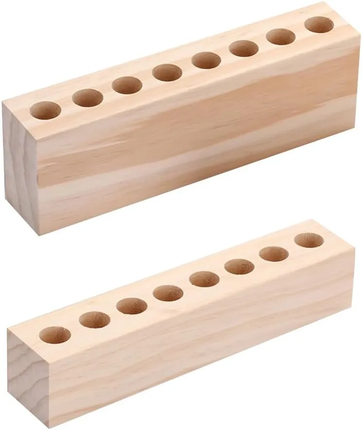 2PCS Lipstick Organizer Wood Lipstick Holder Makeup Brush Holder Makeup Brush Display Rack Essential Oil Rack Stand Retail Lip Gloss Holder Cosmetics Storage Container for Vanity
