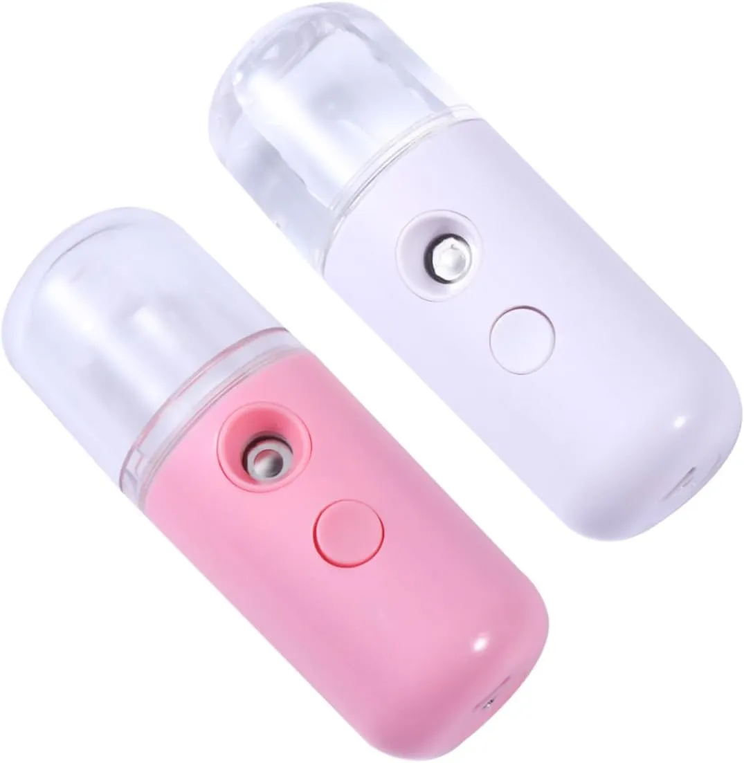 2pcs Portable Nano Spray Humidifier Cylindrical Hydrator for Skin Moisture Lightweight Hydration for Daily