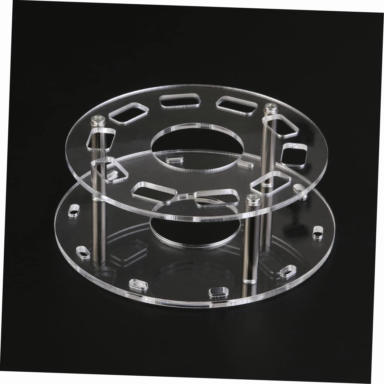 2pcs Cosmetic Shelf Tool Transparent Oval Makeup Brush Holder Organizer for Neat Storage Design for Drying and Displaying Makeup Brushes