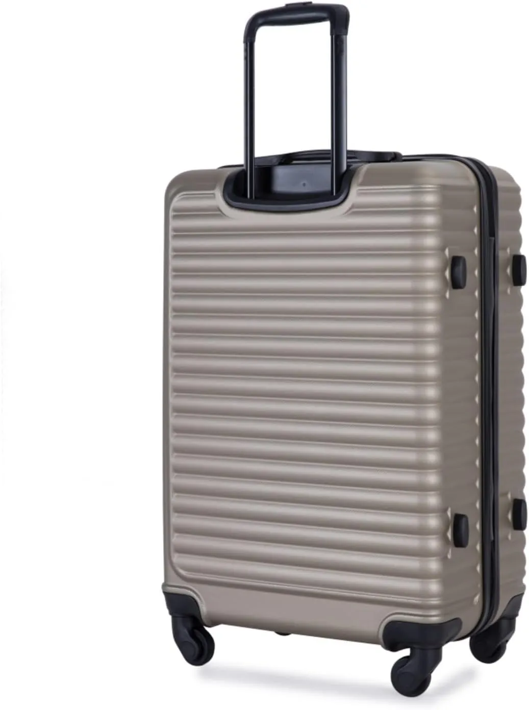 3-Piece ABS Luggage Set (20"/24"/28") - Lightweight Hardshell Suitcases with Lock, 360° Spinner Wheels & 2 Utility Hooks - Carry-On & Checked Luggage (Gold   ABS)