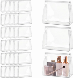 30 Pieces Mini Clear Makeup Bag, Small Clear Zipper Pouch Travel Bag Bikini Organizer Bags Essential Makeup Accessories for Home and Traveling(9.84 x 7.09 x 2.56 in,Transparent)
