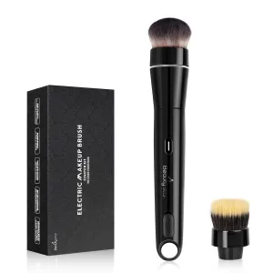 360° Electric Makeup Brush with 2 Replaceable Brush Heads, 2 Adjustable Speeds, Fast and Even Makeup Application, Time-Saving, Gift for Women