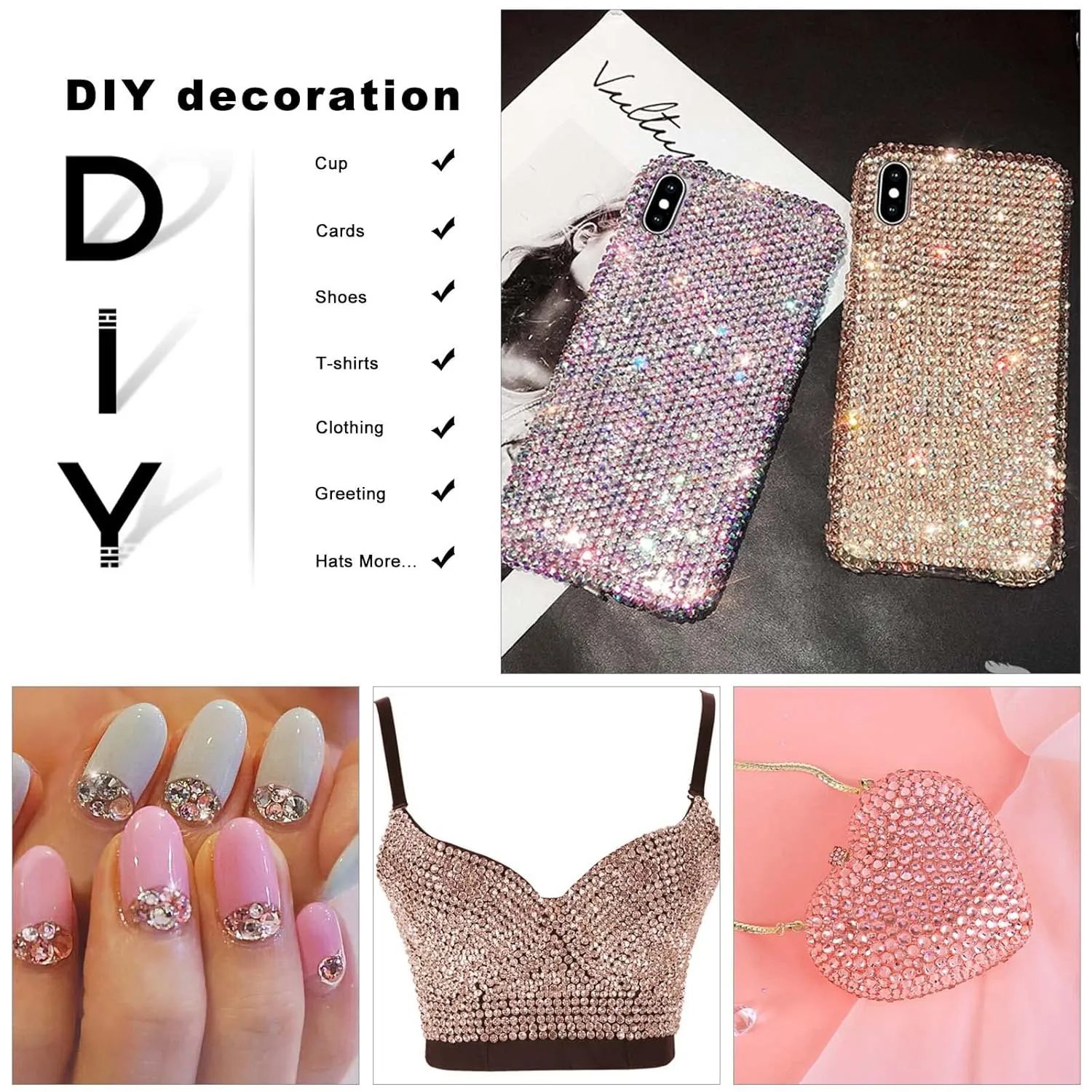 3792 Pcs Sliver AB Crystal Flatback Rhinestones Set for Nail, Art, Crafts, Makeup, Tumblers Glitter Round with Tweezers and Picking Pen(SS6~SS20)