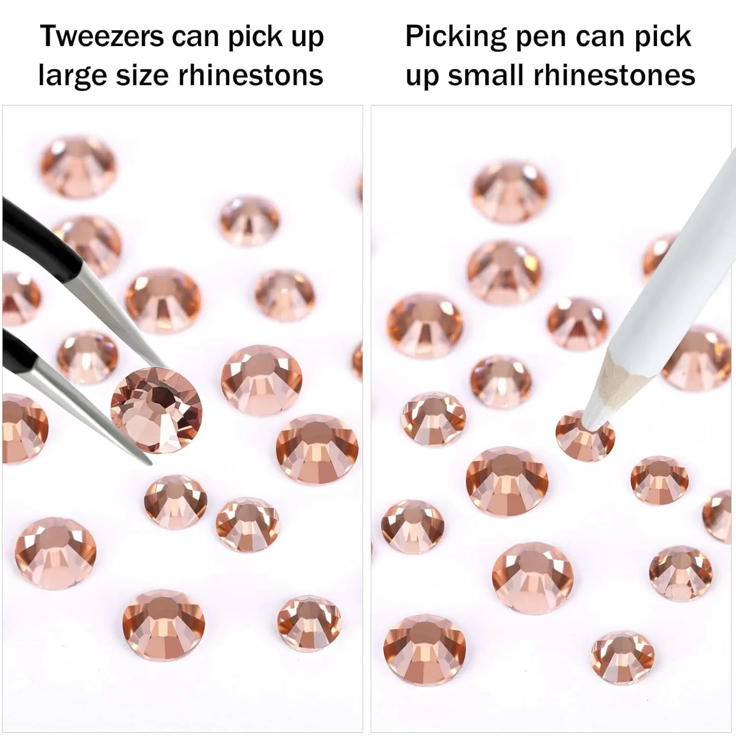 3792 Pcs Sliver AB Crystal Flatback Rhinestones Set for Nail, Art, Crafts, Makeup, Tumblers Glitter Round with Tweezers and Picking Pen(SS6~SS20)