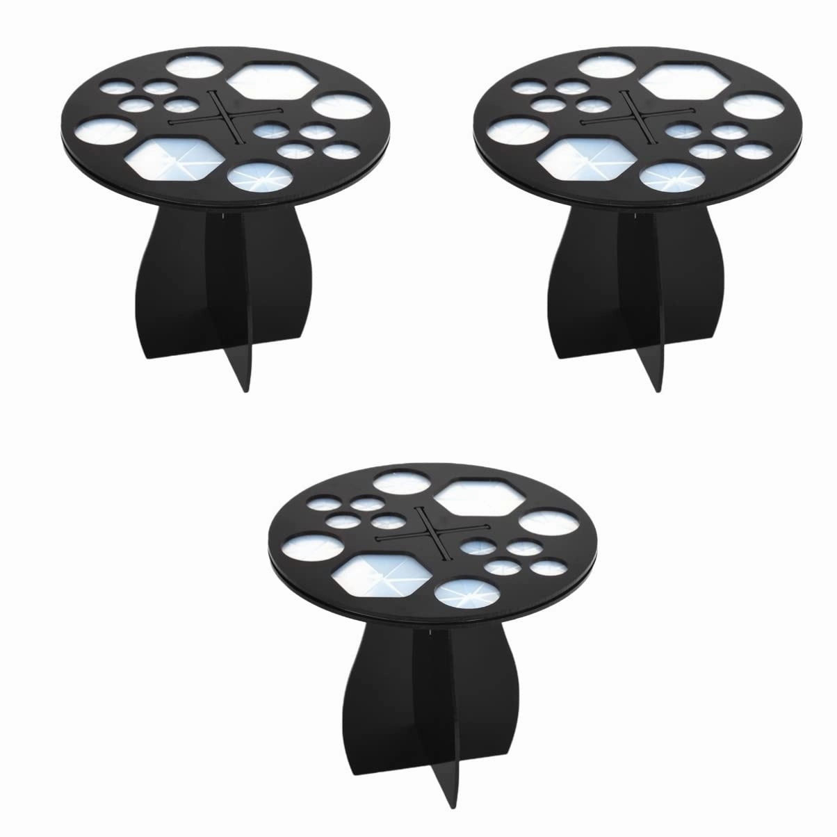 3 Pcs 14-hole Makeup Brush Drying Rack Multifunction Brush Holder Stand Black Organize Your Cosmetics