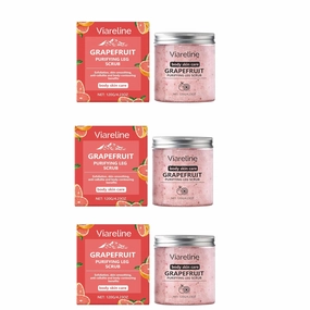 3 Pcs Grapefruit-Scented Sea Salt Body Scrub: Gently Exfoliates and Moisturises The Skin For Daily Care.Moisturizing and Exfoliating Body, Face, Hand, Foot Scrub