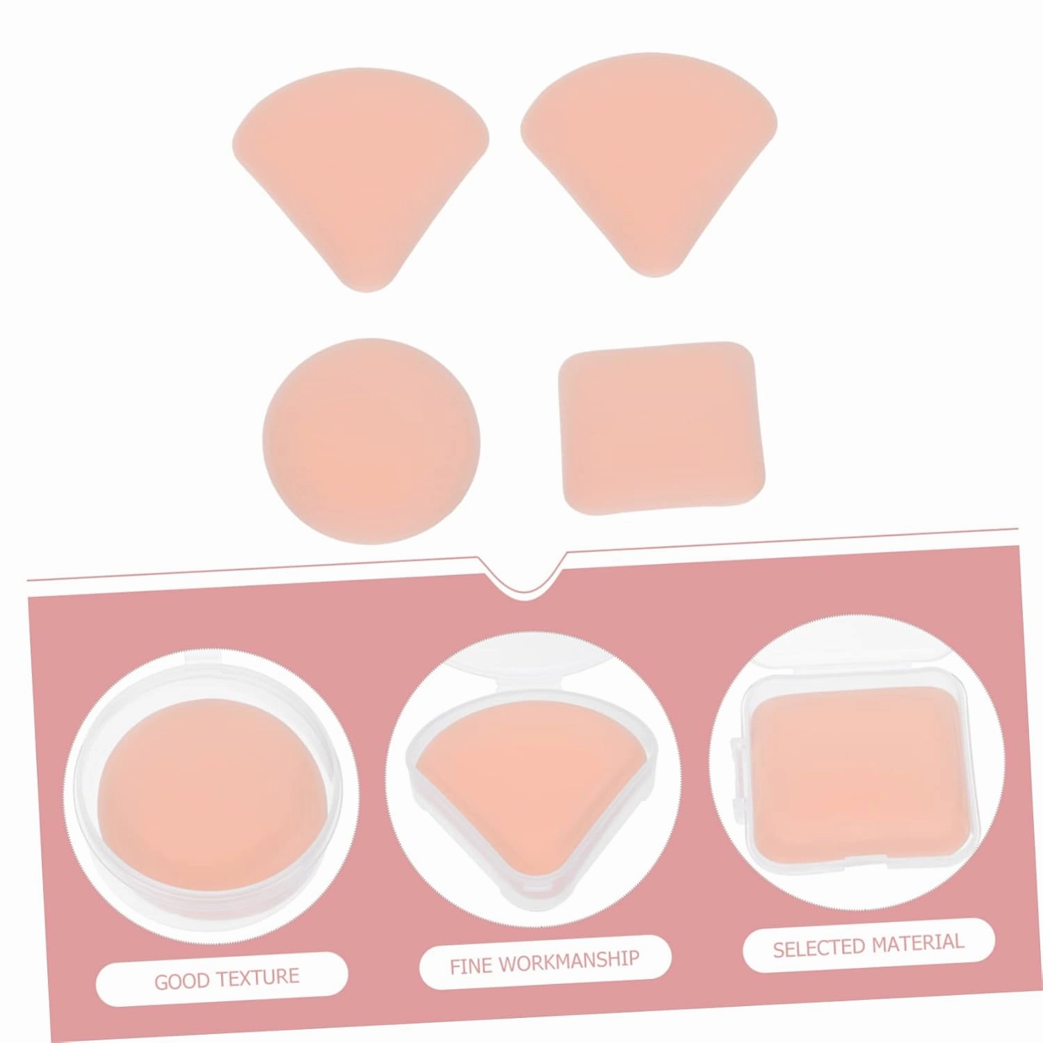 3sets Professional Makeup Triangle Powder Puff Soft Cotton Pads for Makeup Removal Lady Beauty Accessories Gentle Sensation Compact Size 4pcs*3