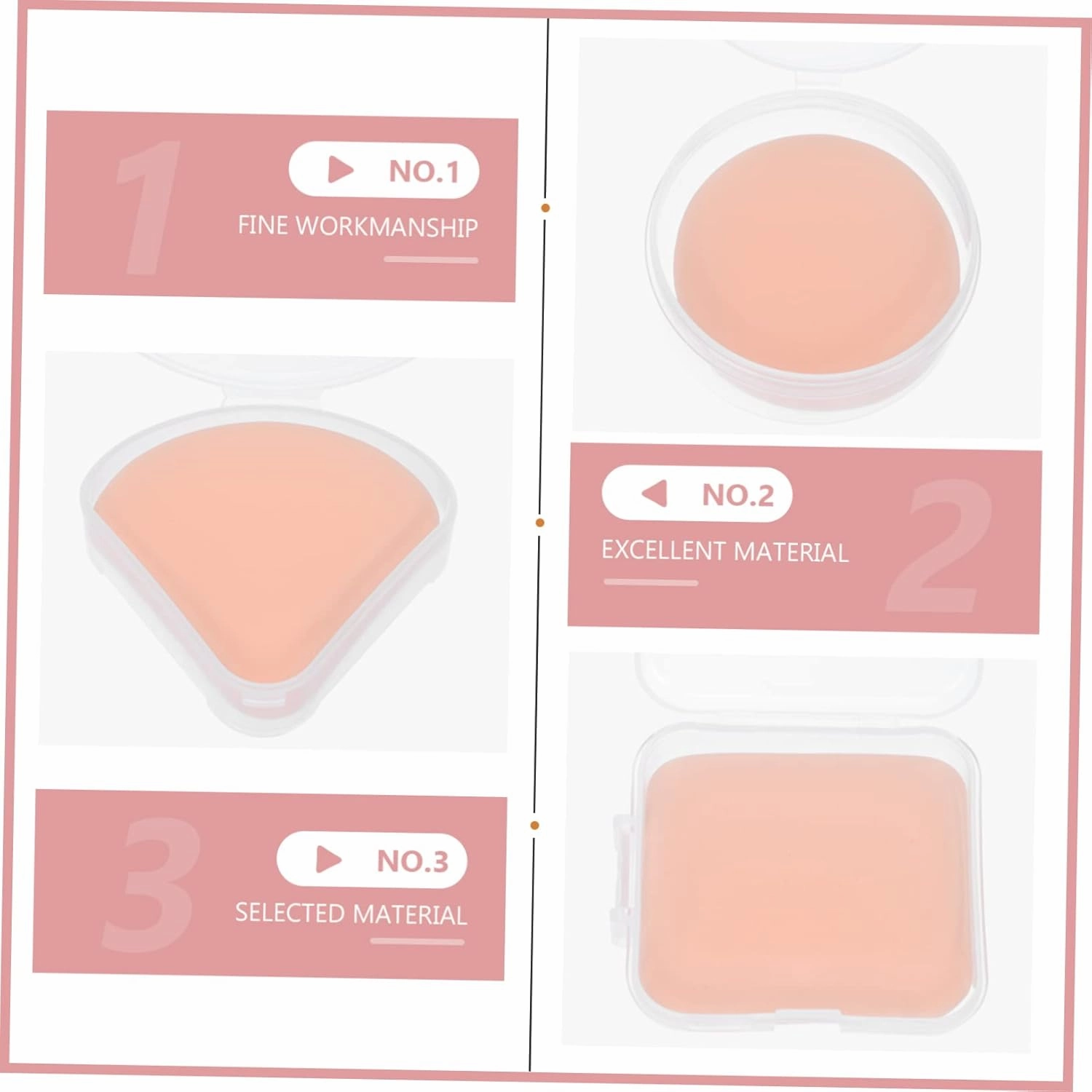 3sets Professional Makeup Triangle Powder Puff Soft Cotton Pads for Makeup Removal Lady Beauty Accessories Gentle Sensation Compact Size 4pcs*3