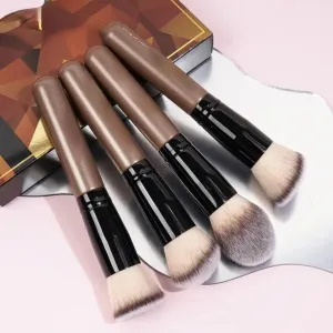 4Pcs Makeup Brushes with Case Foundation Concealer Powder Makeup Brush Soft Fluffy Bristles Big Cosmetic Brushes Set