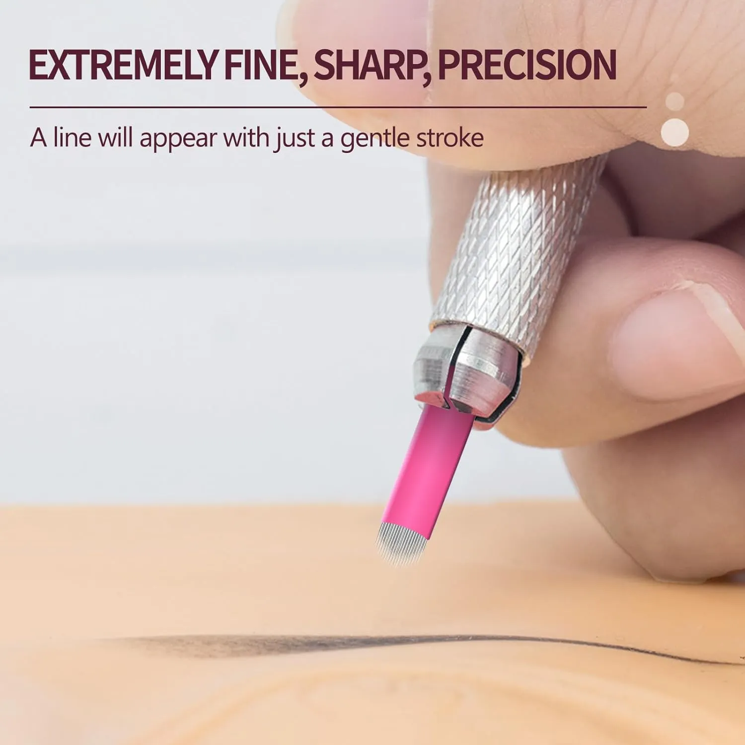 50Pcs Professional Nano Microlading Needles U Shape Microblades 0.18mm Diameter Disposable Manual Eyebrow Tattoo Blades for Hair Strokes Permanent Makeup Supplies Microblading Kits (18 U)