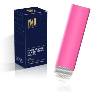 50Pcs Professional Nano Microlading Needles U Shape Microblades 0.18mm Diameter Disposable Manual Eyebrow Tattoo Blades for Hair Strokes Permanent Makeup Supplies Microblading Kits (18 U)