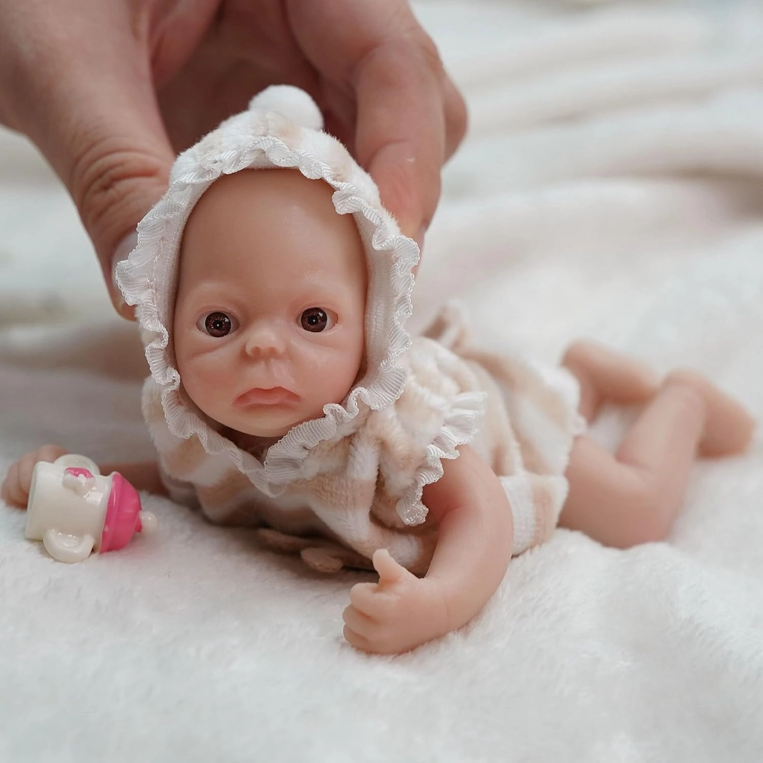5.5 Inch Miniature Silicone Baby Full Body Reborn Baby Doll Eyes Open Realistic Newborn Doll Girl The Look Real Babies Anti Stress Soft Dolls