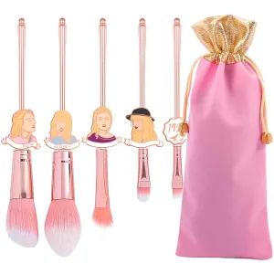 5PCS Popular Siinger Tay lor Theme Makeup Brushes Set Cosmetic Kawaii Gifts for Women Eye Shadow Eyeliner Blending Pencil Lip Foundation Brushes with Excellent Gift Bag