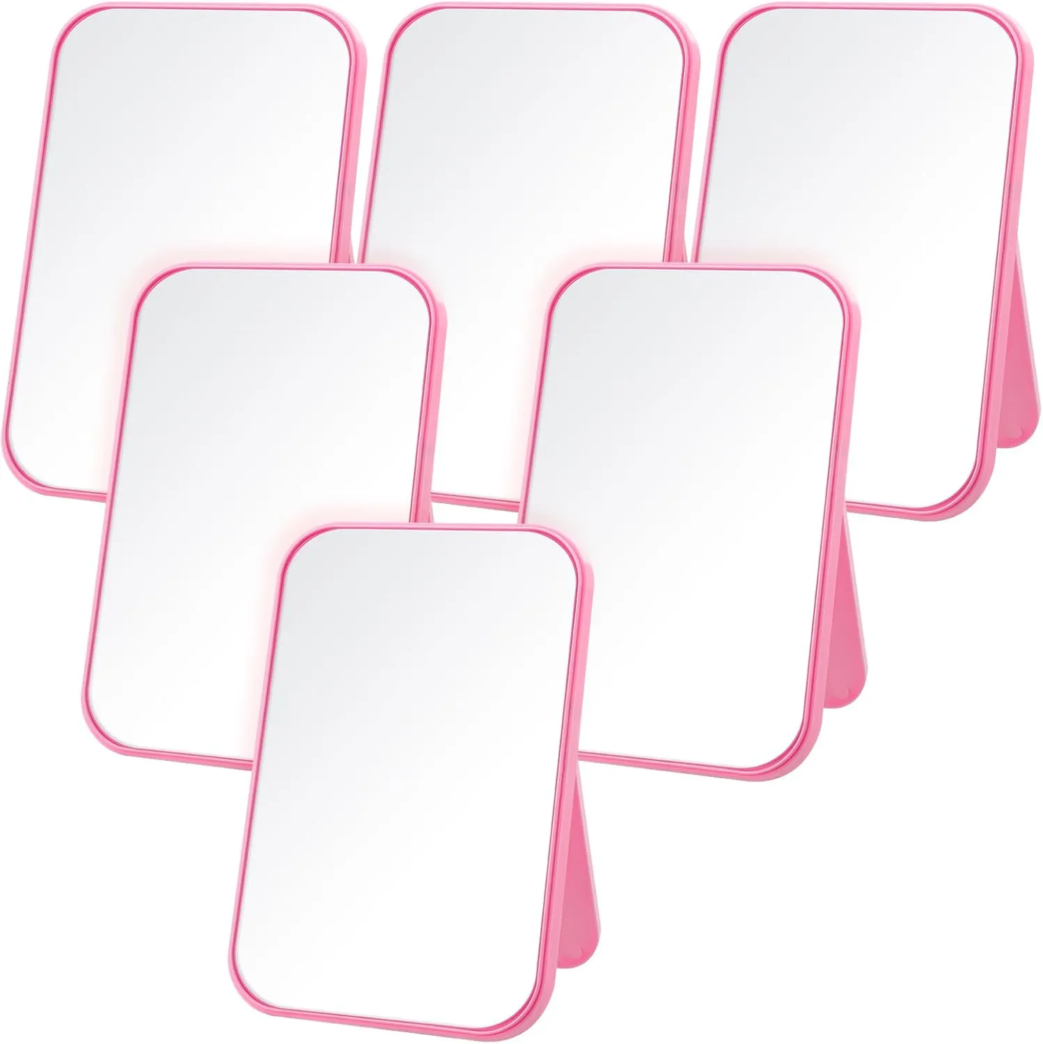 6 Pcs Spa Party Mirror Spa Party Supplies Sleepover Accessory Favors Makeup Mirror for Sleepover Slumber Birthday Favors Gift(Pink)