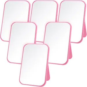 6 Pcs Spa Party Mirror Spa Party Supplies Sleepover Accessory Favors Makeup Mirror for Sleepover Slumber Birthday Favors Gift(Pink)