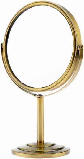 6-Inch Rotating Makeup Mirror with 2X Magnification, Clear Wide View, and Elegant Design - Perfect for Vanity, Bathroom, and Luxury Hotels - Bronze