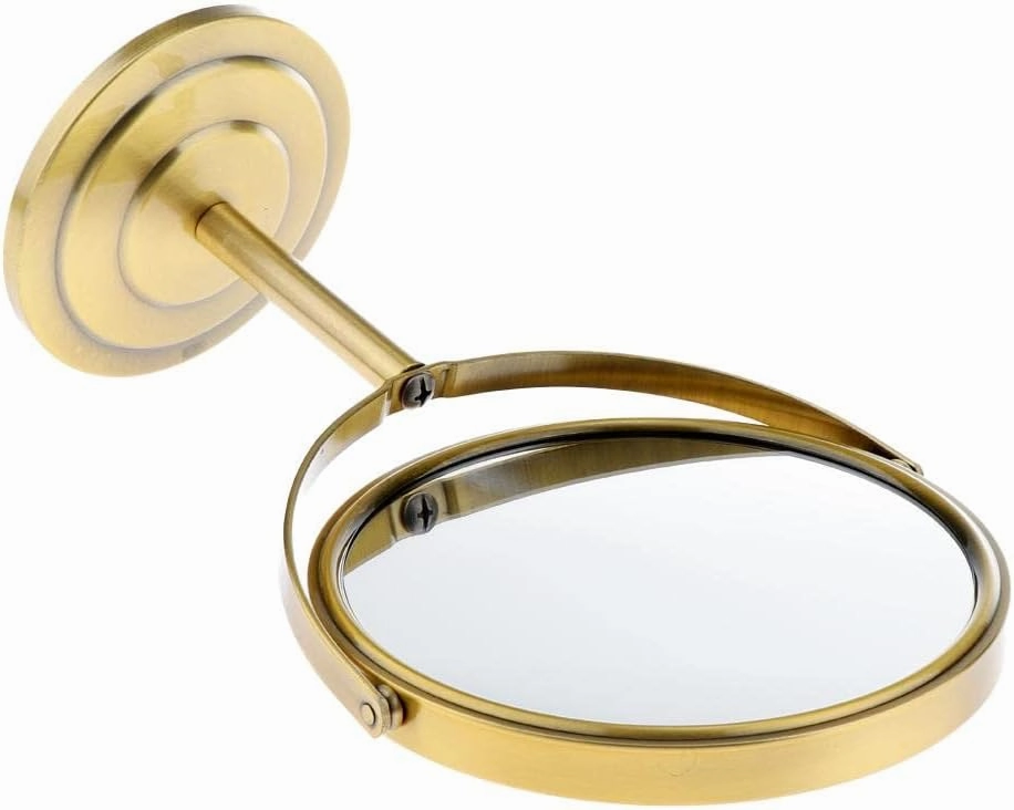 6-Inch Rotating Makeup Mirror with 2X Magnification, Clear Wide View, and Elegant Design - Perfect for Vanity, Bathroom, and Luxury Hotels - Bronze