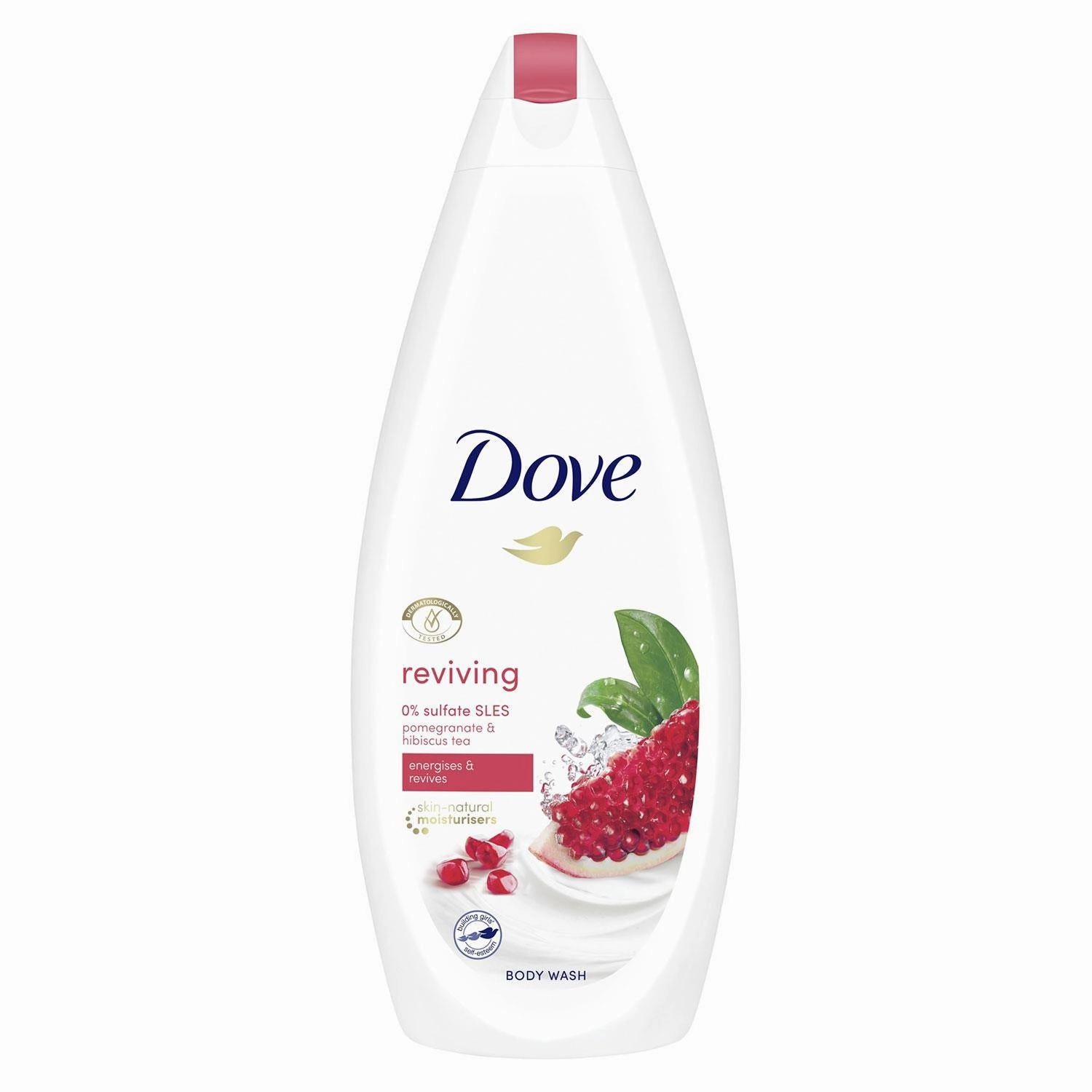 6pk of 720ml Dove Reviving Pomegranate & Hibiscus Tea Energises&Revives Bodywash