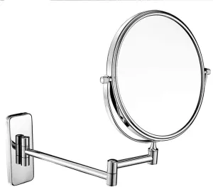 8 Inch Double-Sided Vanity Mirror with 10X Magnification, 360° Rotatable Wall-Mounted Makeup Mirror, Chrome Finish for Bathroom & Bedroom