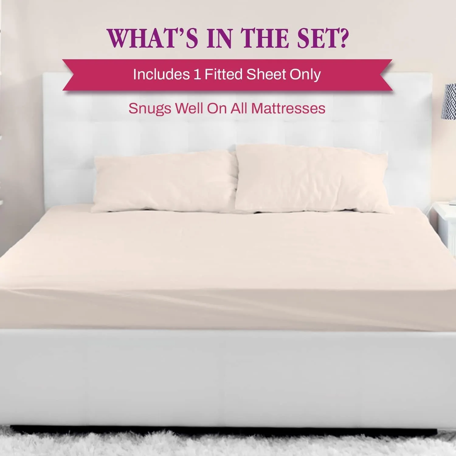 800 Thread Count Egyptian Cotton Queen Size Deep Pocket Fitted Sheet - Blush