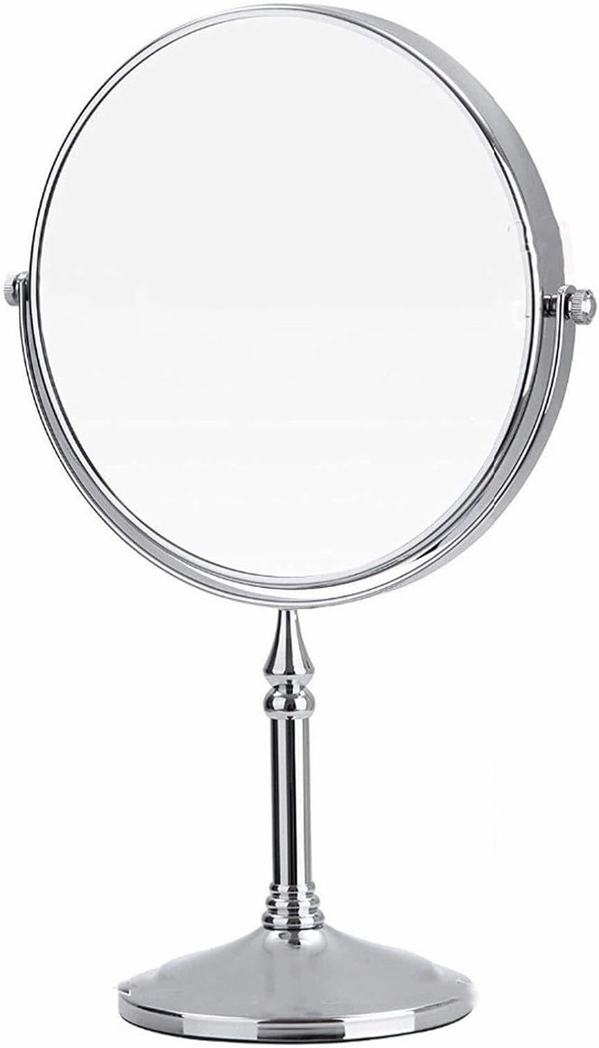8 Inch Countertop Makeup Mirrors, Standing Double Sided Brass Vanity Mirror with Magnifying, Tabletop 360° Rotation Cosmetic Shaving Mirrors