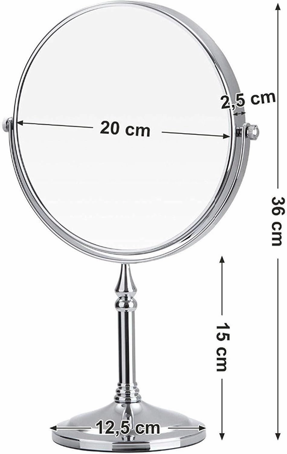 8 Inch Countertop Makeup Mirrors, Standing Double Sided Brass Vanity Mirror with Magnifying, Tabletop 360° Rotation Cosmetic Shaving Mirrors