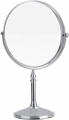 8 Inch Countertop Makeup Mirrors, Standing Double Sided Brass Vanity Mirror with Magnifying, Tabletop 360° Rotation Cosmetic Shaving Mirrors