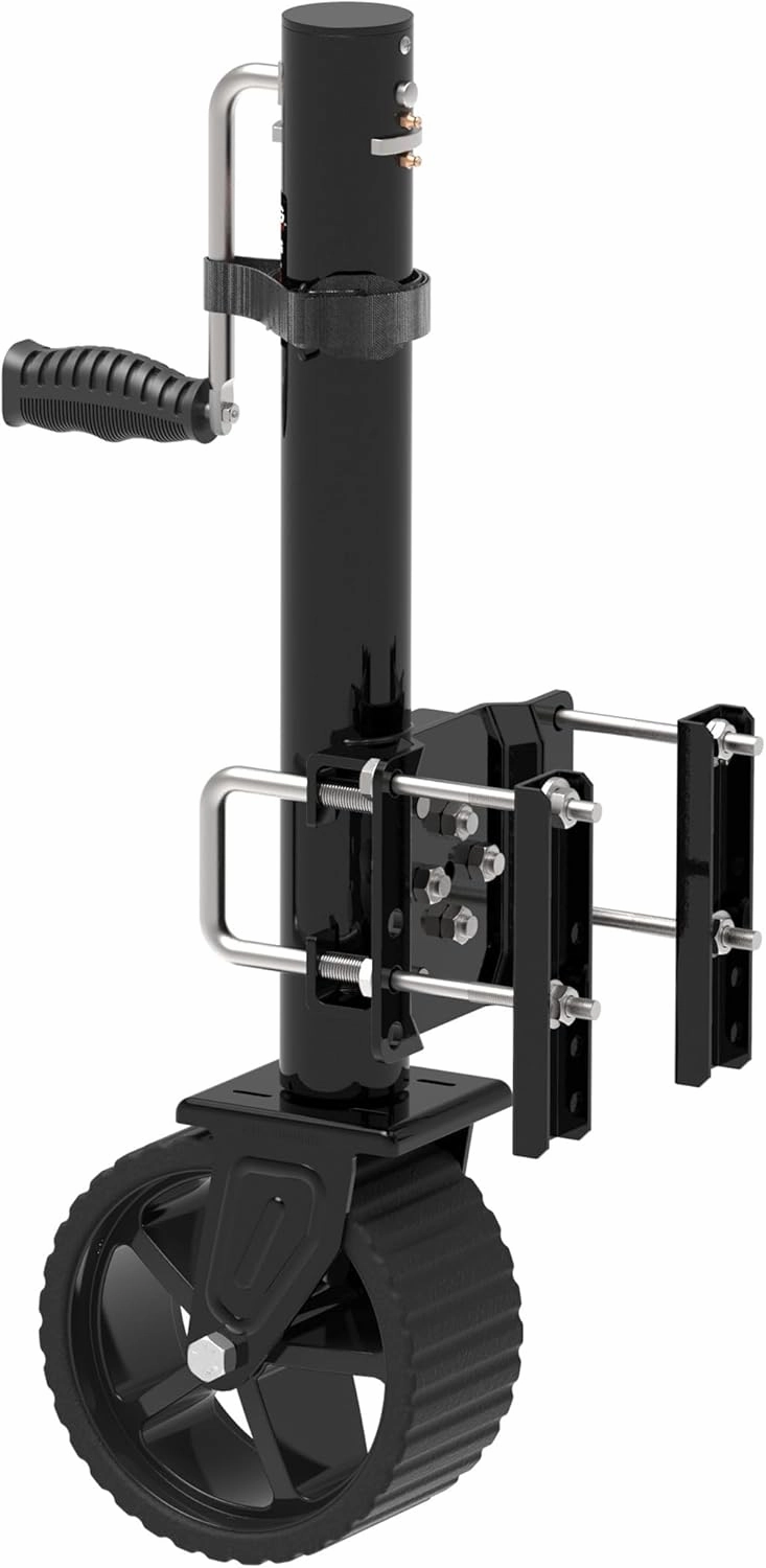 8-inch Wheel Trailer Jack, 13" Vertical Movement, 2000 lbs, for RV, Boat, Trailer and More, Black