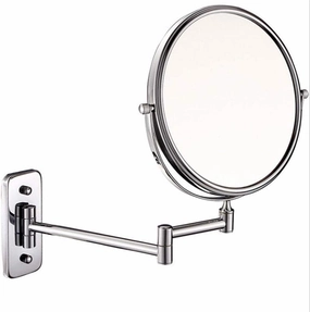 8 Inches Wall Mounted Makeup Mirror, Double Sided 3X Magnification 360° Swivel Extendable Cosmetic Vanity Mirror for Bathroom Hotels,6inches (Color : 8inches)