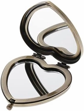 9xHeart Travel Foldable Mirror Make Up Cosmetics Magnifying Mirror Bronze